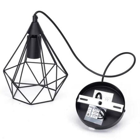 żyrandol z żelazną klatką czarny e27