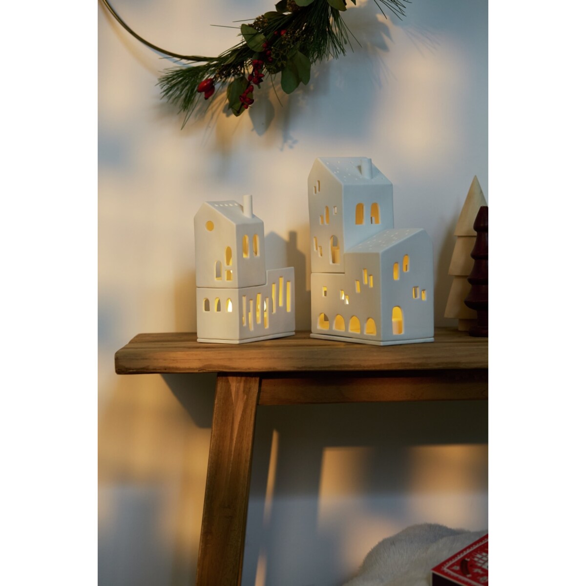 Lampion domek PIĘTROWY, 17,5 cm