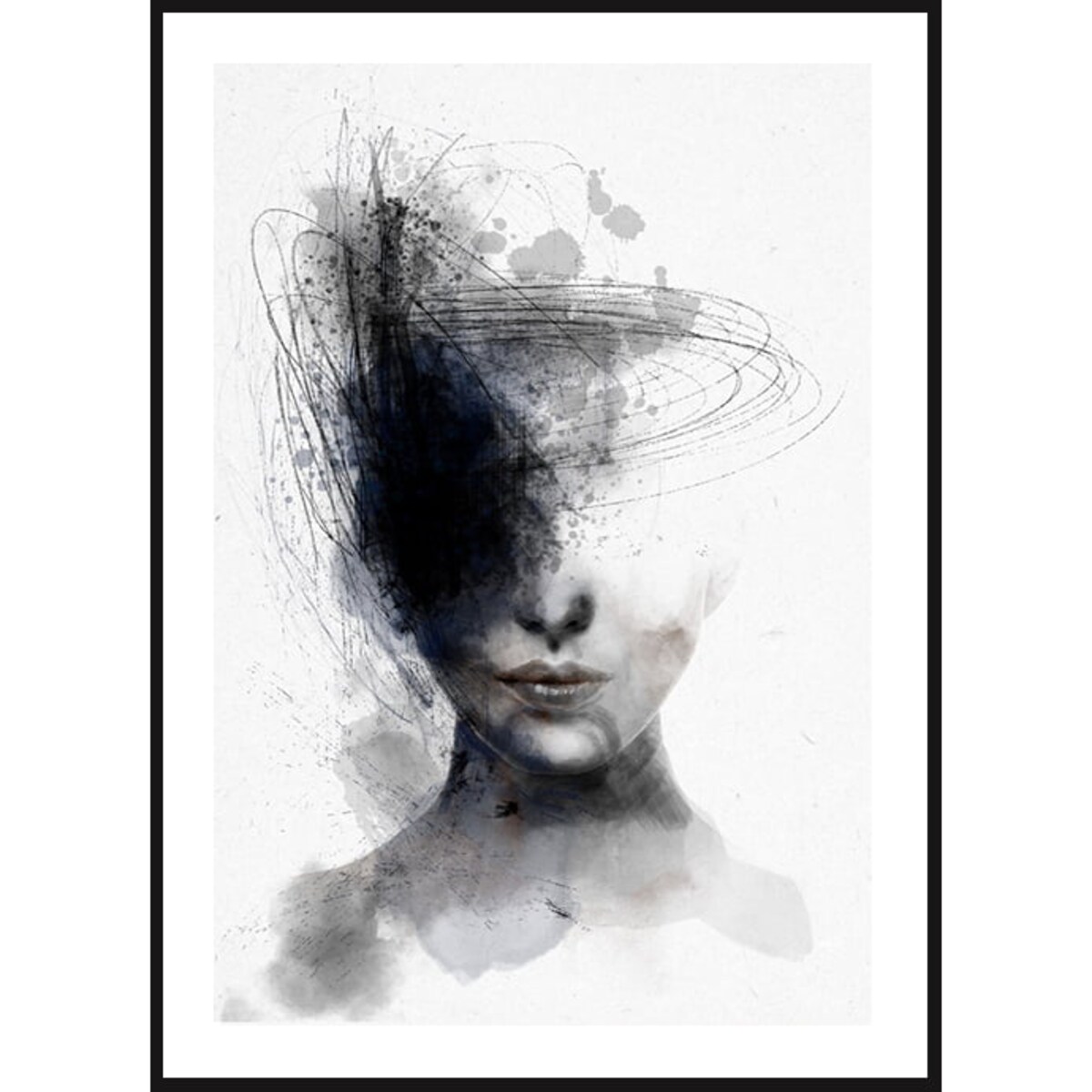 Poster Story, Plakat, Obraz - Kobieta z Kosmicznymi Myślami, wymiary 21 x 30 cm