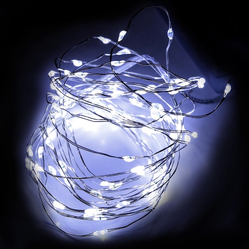 Lampki Druciki Girlanda Na Baterie 80 Led Białe