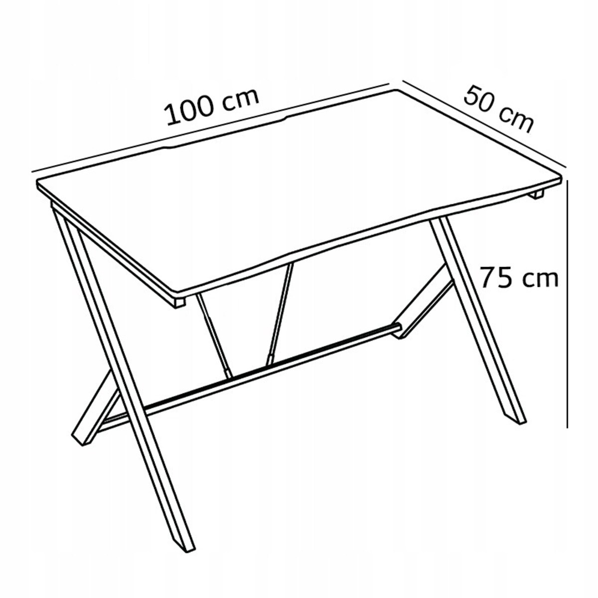 Biurko stolik gamingowe komputerowe loft nowoczesne czarne carbon 100 cm