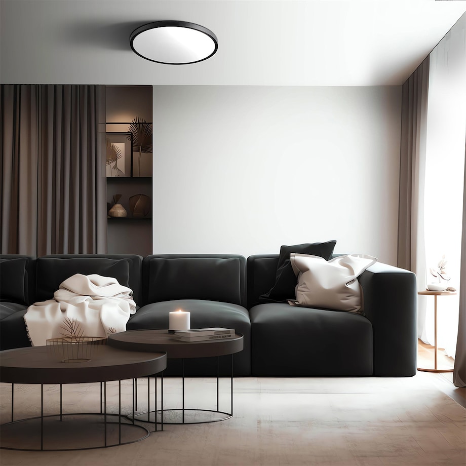 Plafon Light Prestige California czarny LED CCT 3000K 4500K 6500K 1 szt.