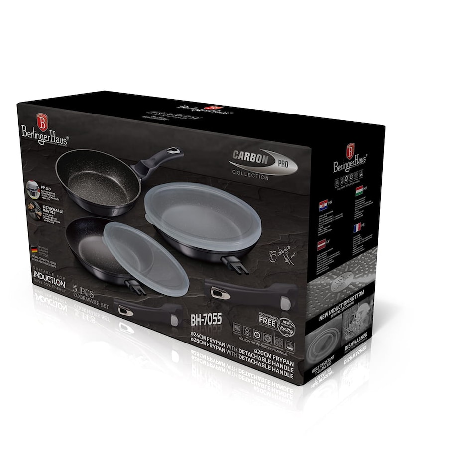 Berlinger Zestaw 3 patelni z odłączaną rączką Metallic Line Carbon Pro Berlinger ...