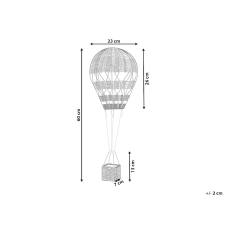Dekoracja ścienna Balon BEMBA 60 cm Rattan Naturalny