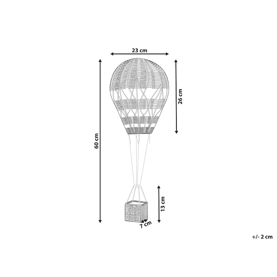 Dekoracja ścienna Balon BEMBA 60 cm Rattan Naturalny