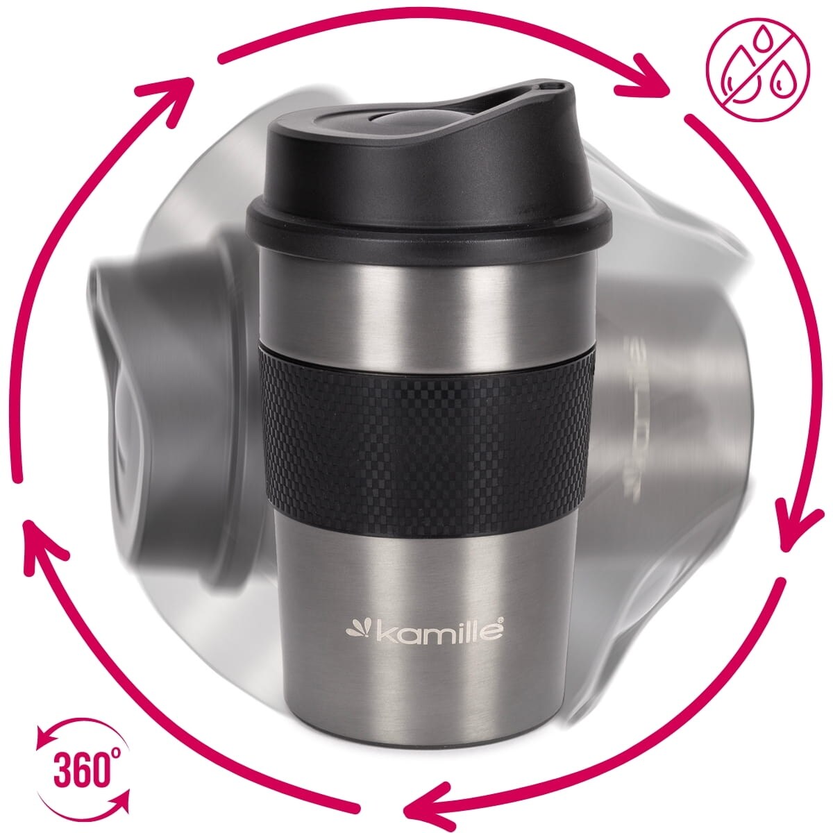Kubek termos bidon termiczny na kawę herbatę wodę 360ml KAMILLE