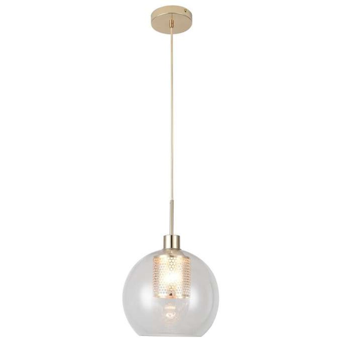 Modernistyczna LAMPA wisząca PHILANA 6495 Rabalux szklana OPRAWA ażurowa ZWIS kula ball złoty przezroczysty