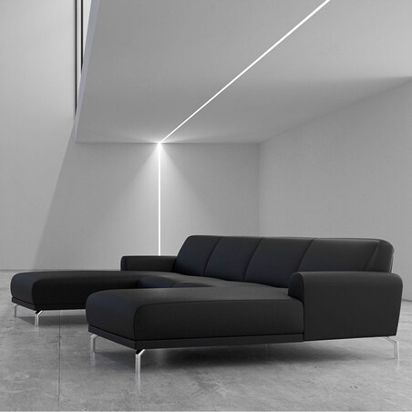 Sofa narożna podwójna Puzo Shadow ciemnoszara