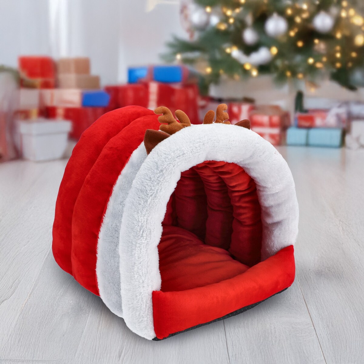 Legowisko Świąteczne Dla Zwierząt Kot Pies Poduszka Miękie Mikołaj 40X40