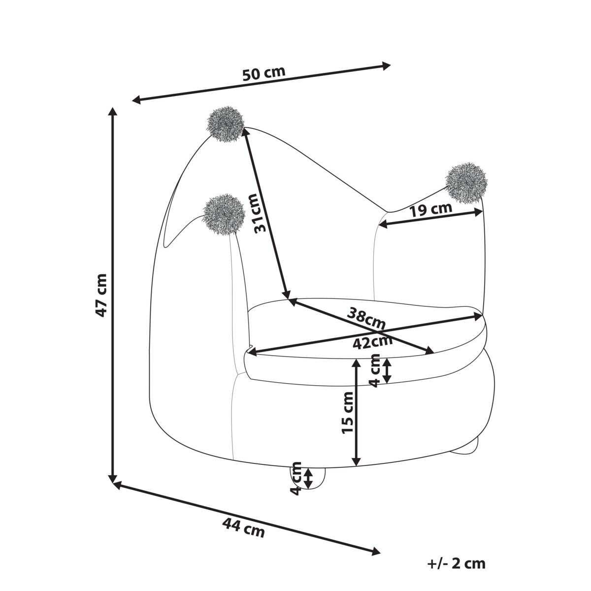 Fotel dziecięcy Żółty VEGA