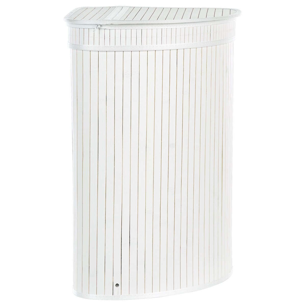 Kosz bambusowy z pokrywką biały BADULLA