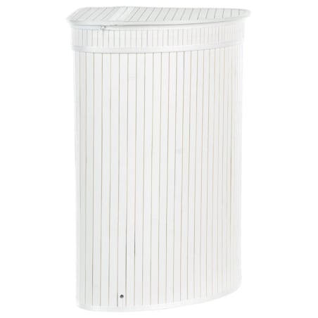 Kosz bambusowy z pokrywką biały BADULLA