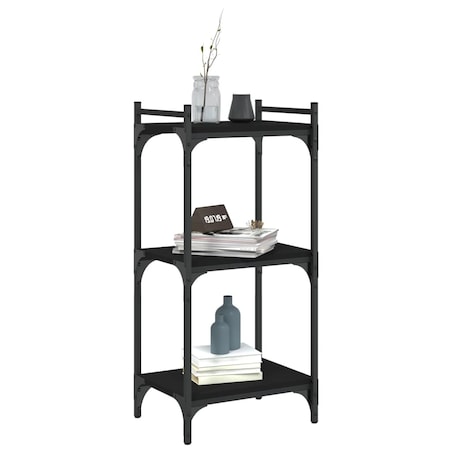 vidaXL 3-poziomowy regał na książki, czarny, 40x30x86 cm