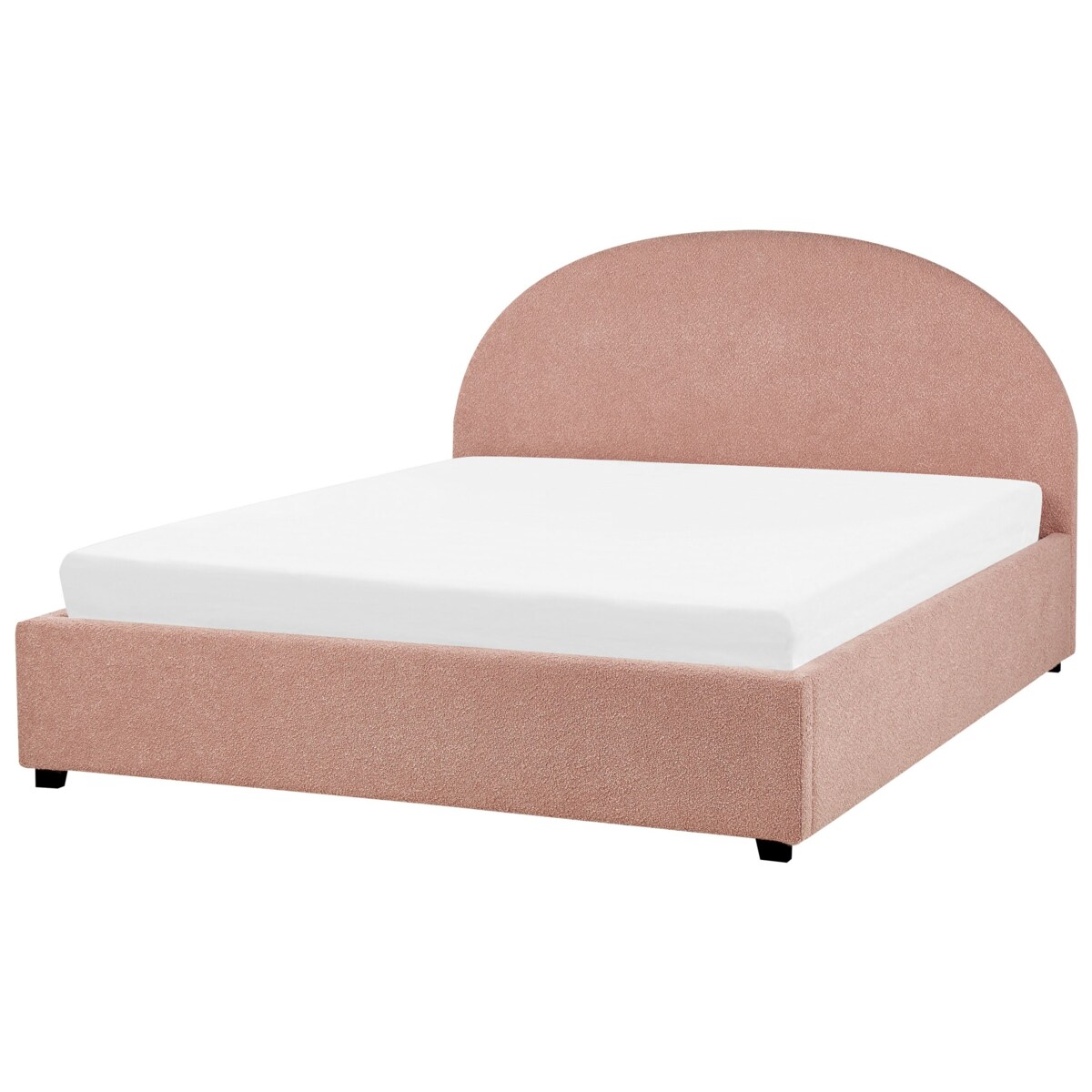 Łóżko z pojemnikiem Boucle VAUCLUSE 160 x 200 cm Pastelowy róż