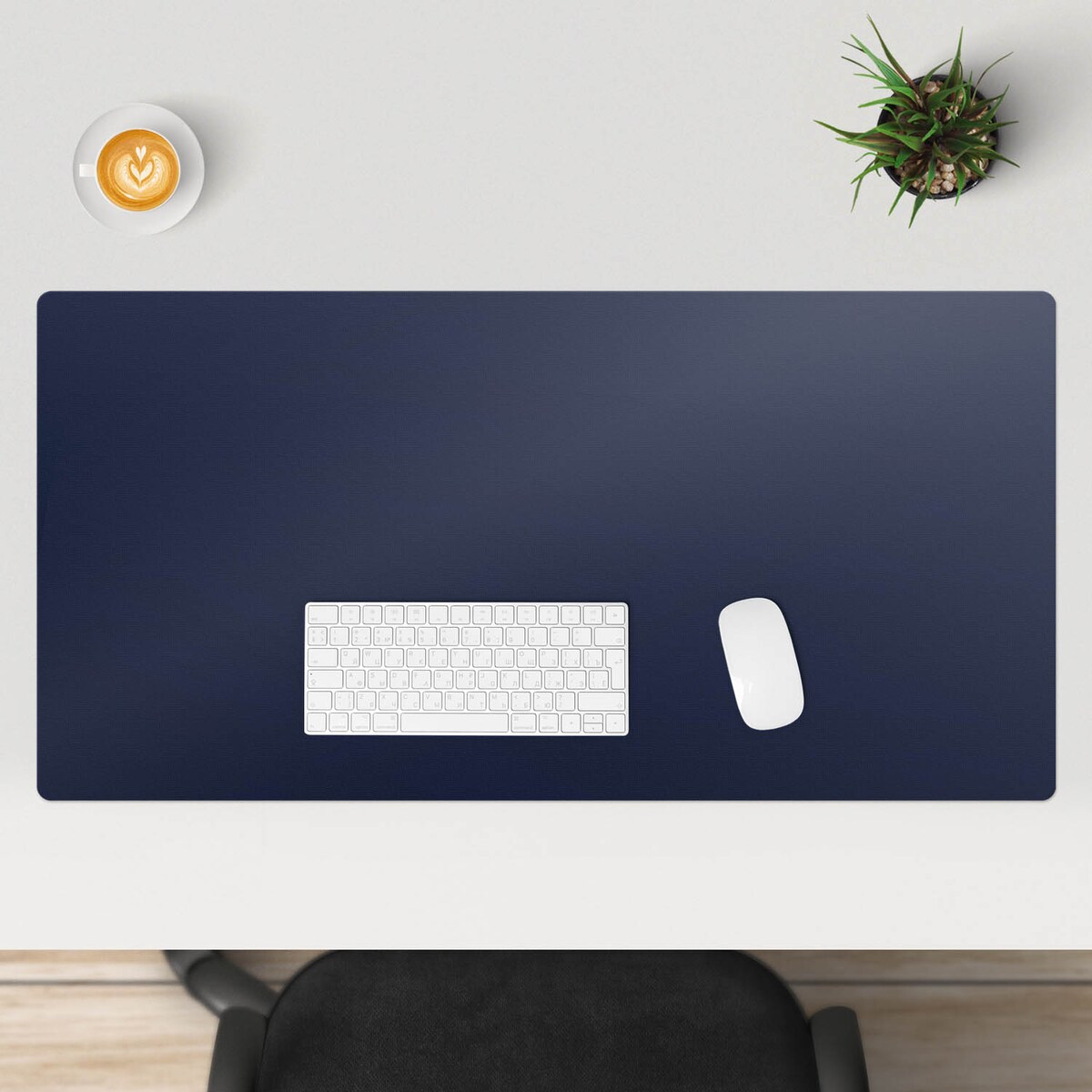 Granatowa mata na biurko Kolor ciemny granatowy, 100x50 cm