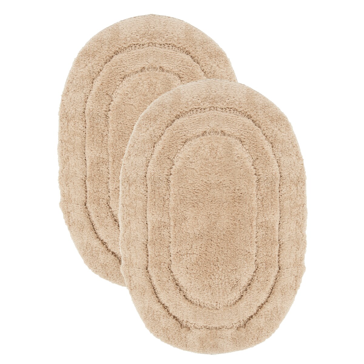 Zestaw 2szt Dywanik łazienkowy Soft 40x60 cm antypoślizgowy owalny beżowy