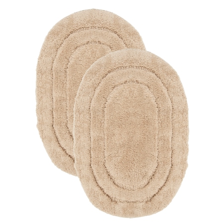 Zestaw 2szt Dywanik łazienkowy Soft 40x60 cm antypoślizgowy owalny beżowy