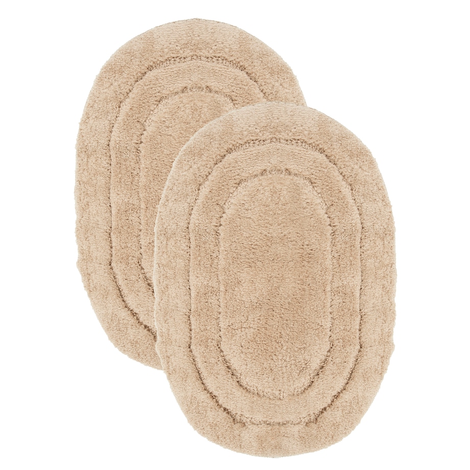 Zestaw 2szt Dywanik łazienkowy Soft 40x60 cm antypoślizgowy owalny beżowy