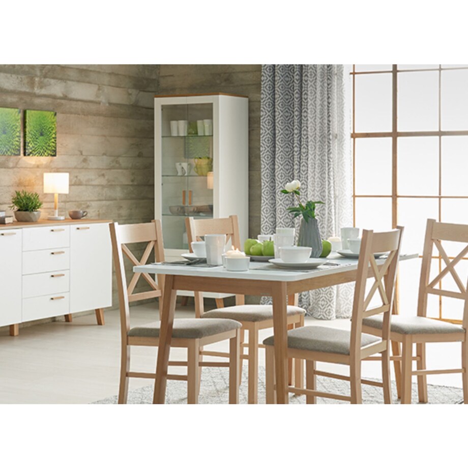 KONSIMO FRISK Biały rozkładany stół w stylu skandynawskim