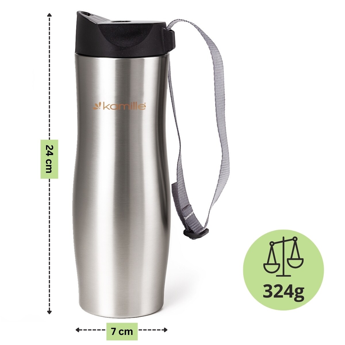 Kubek termiczny na kawę stalowy 0.5L KAMILLE