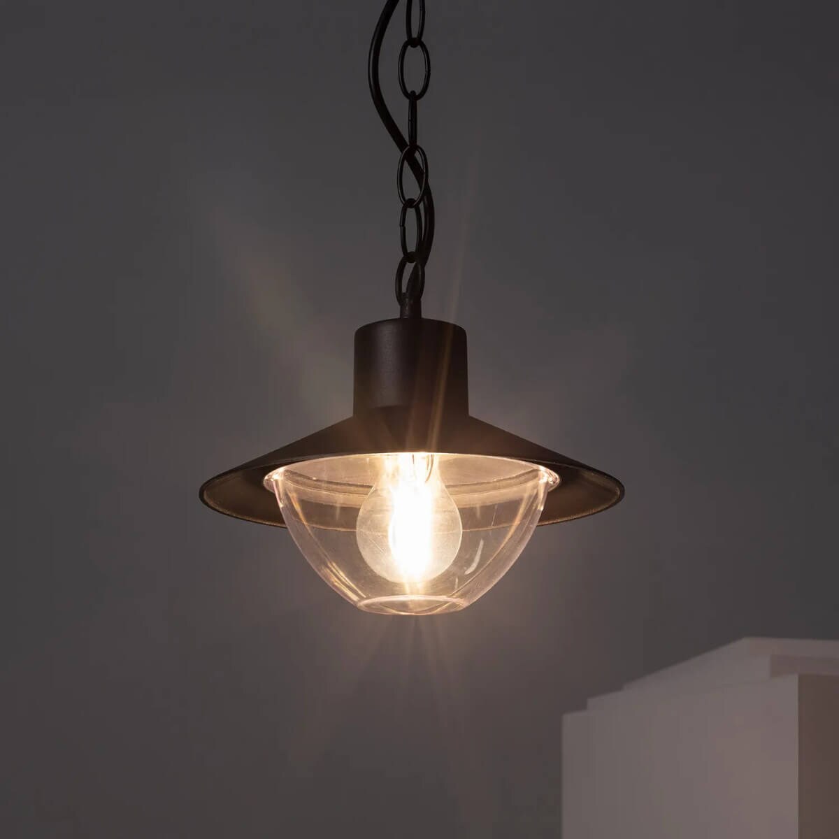 Wisząca lampa na taras Retro ABR-RRF-E27 Abruzzo IP54 czarny przezroczysty