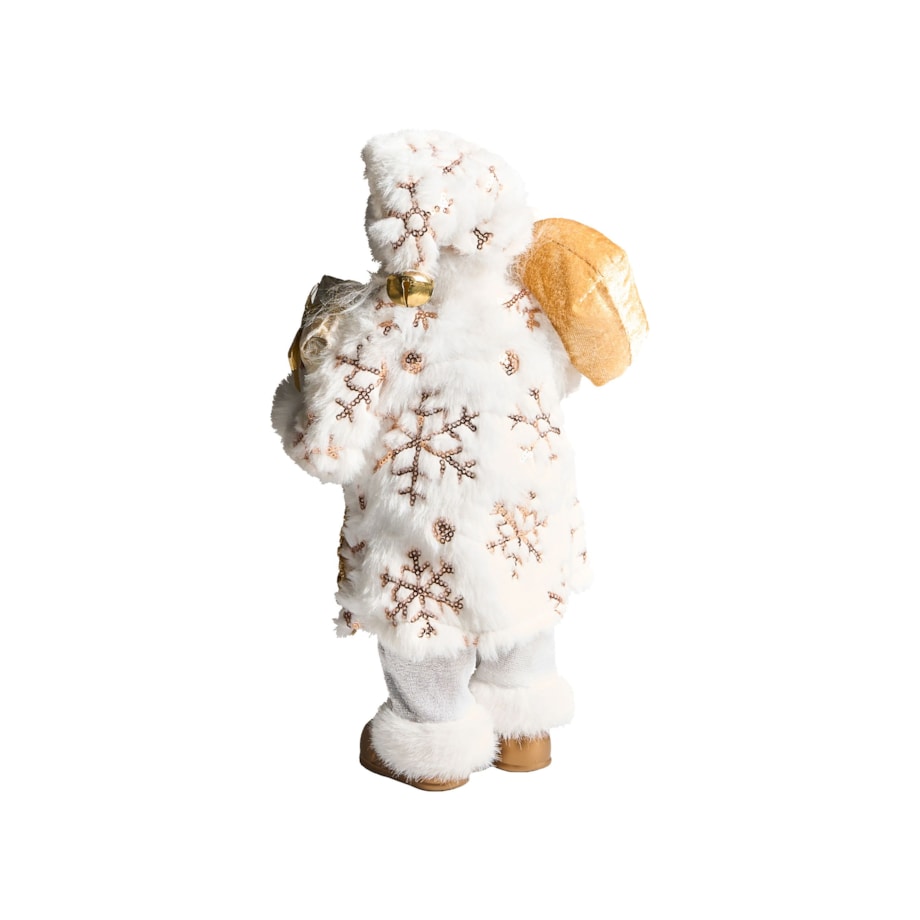 Dekoracja świąteczna STRAUMSFJORDEN Mikołaj 40 cm Biały/ złoty