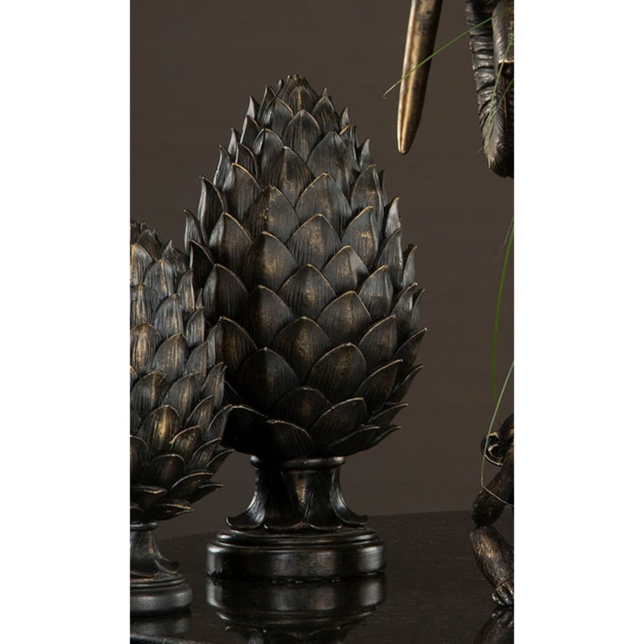 FIGURKA OGRODOWA KARCZOCH SZYSZKA WODOODPORNA OZDOBA DUŻA DO OGRODU 36cm