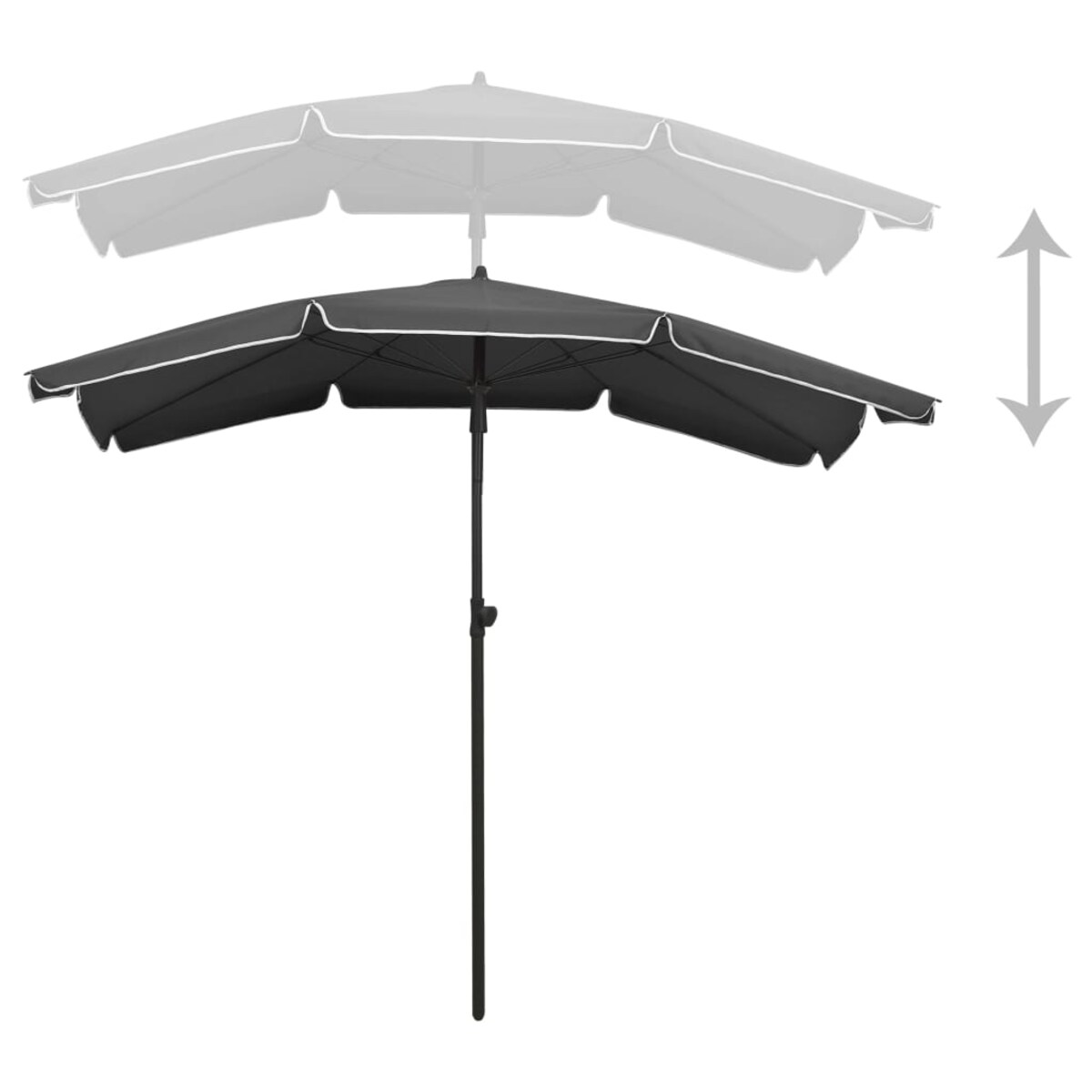 vidaXL Parasol ogrodowy na słupku, 200x130 cm, antracytowy
