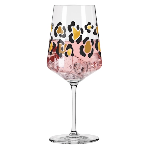 Ritzenhoff Kieliszek kryształowy Cocktail wzór panterki złoty, czarny 544 ml ilustrator: A. Vasconcelos