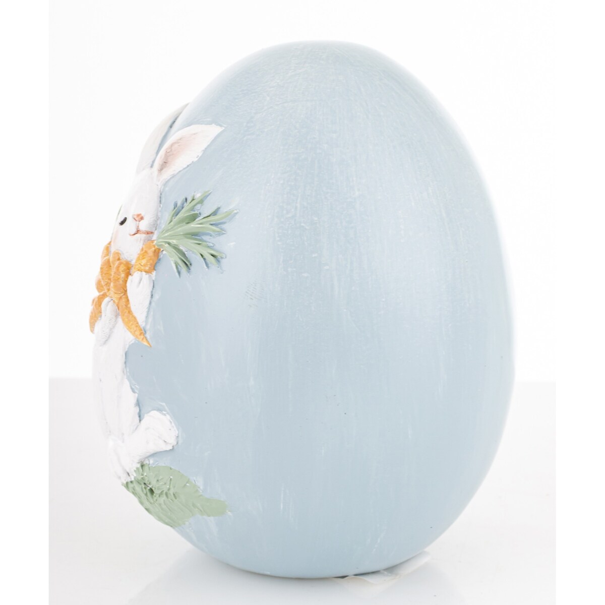 Dekoracja - jajko ozdobne 12x9x9 cm PISANKA niebieska z królikiem