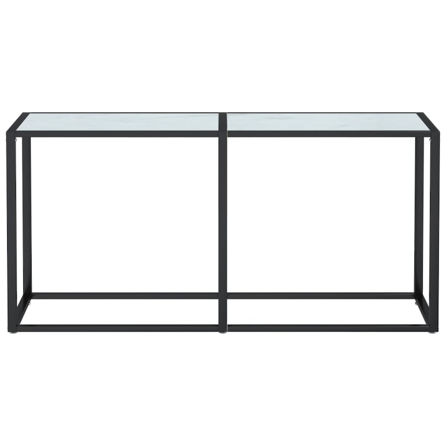 vidaXL Konsola, biały marmur, 160x35x75,5 cm, szkło hartowane
