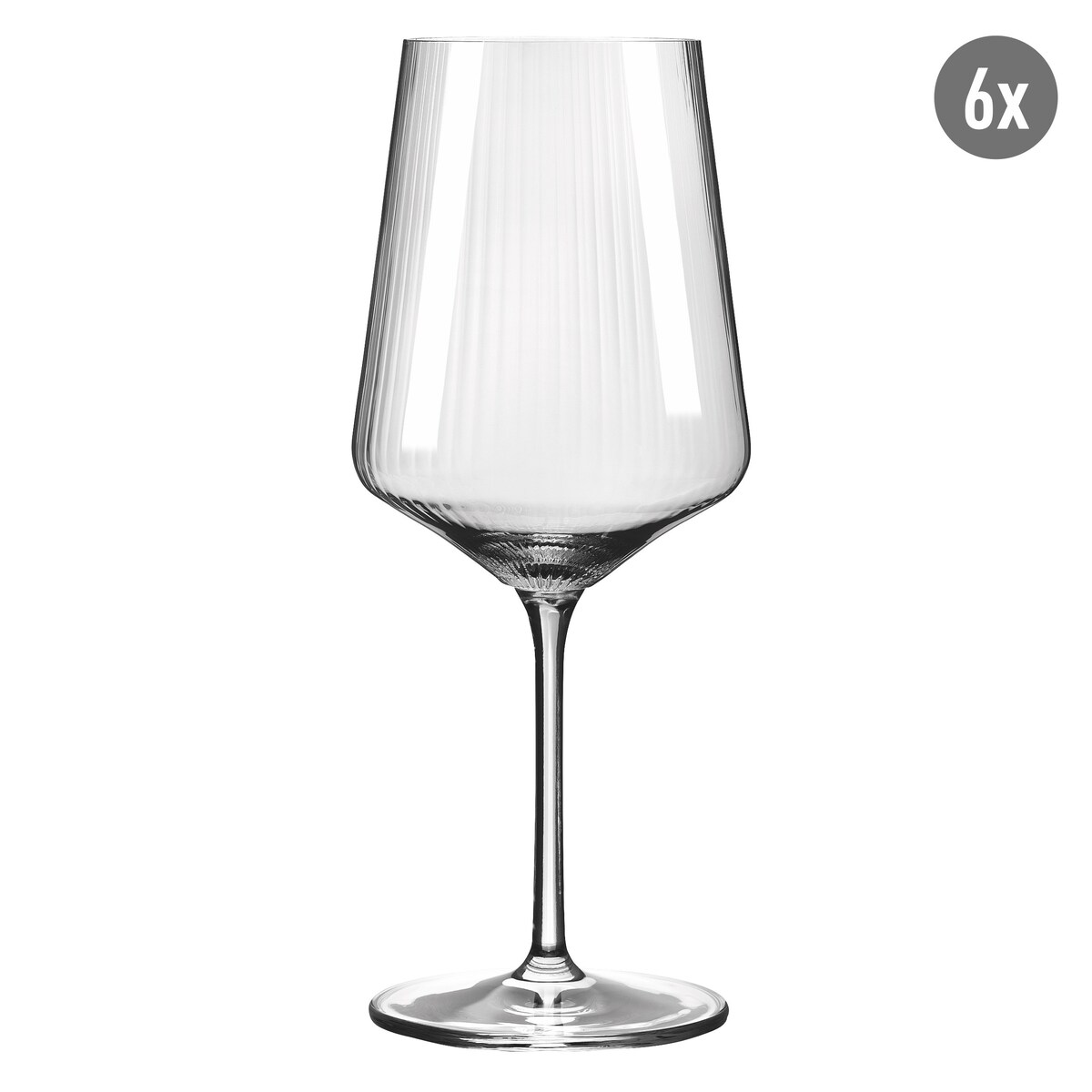 Ritzenhoff Zestaw 12 szt. Kryształowych Ryflowanych Kieliszków do Białego Czerwonego Wina Sonnenschliff