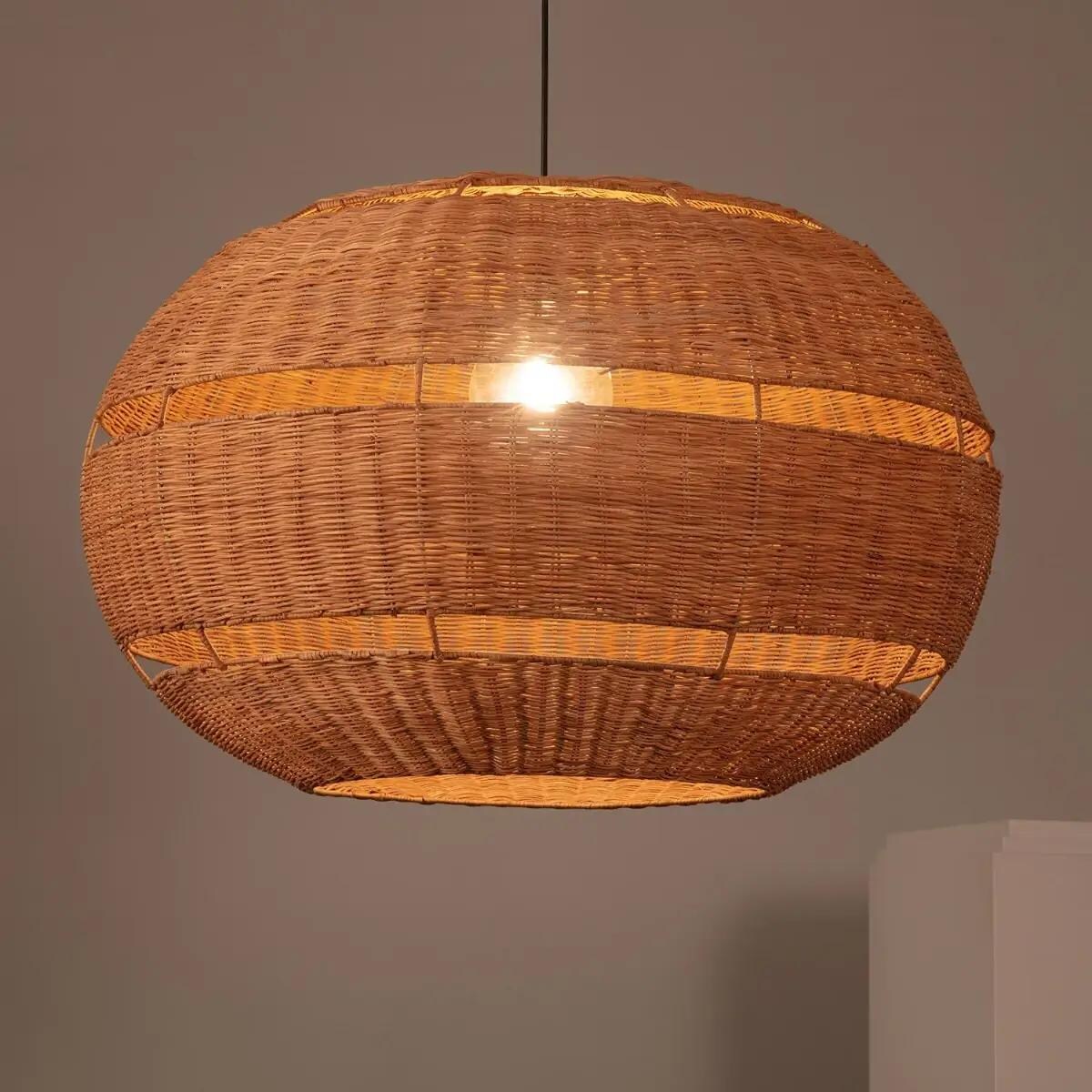Zewnętrzna lampa wisząca Boho ABR-LW19-BH-E27 Abruzzo IP65 ratan brąz