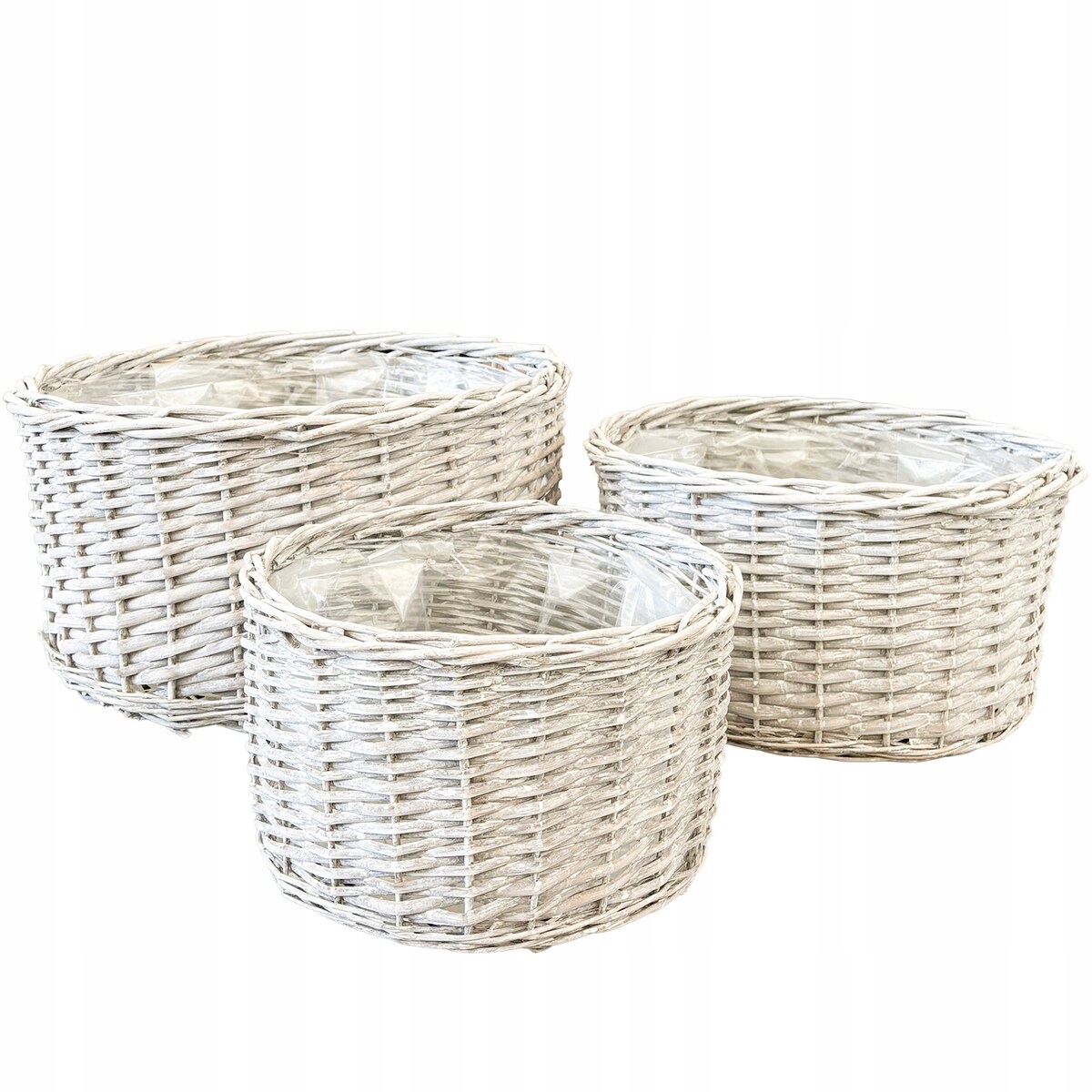 KOSZ WIKLINOWY DUŻY 50cm NA KWIATY OGRODOWY OSŁONKA DO OGRODU DOMU 3 szt