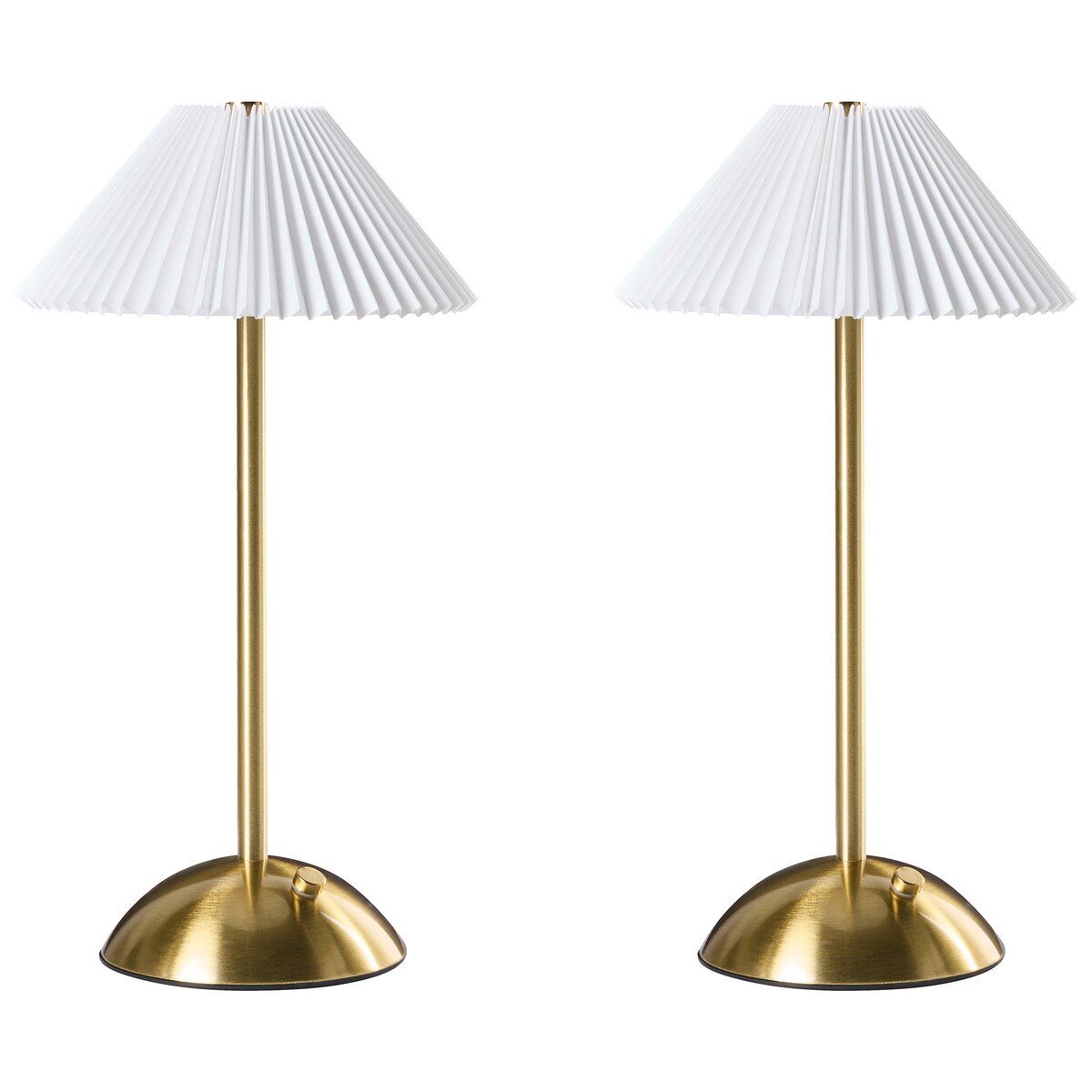 Zestaw 2 bezprzewodowych lamp stołowych LED RUBA Ze ściemniaczem Metal Złoty