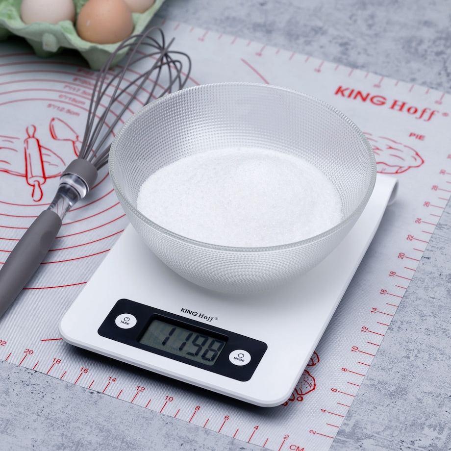 Elektroniczna waga kuchenna 1g 5kg na reling biała KINGHOFF