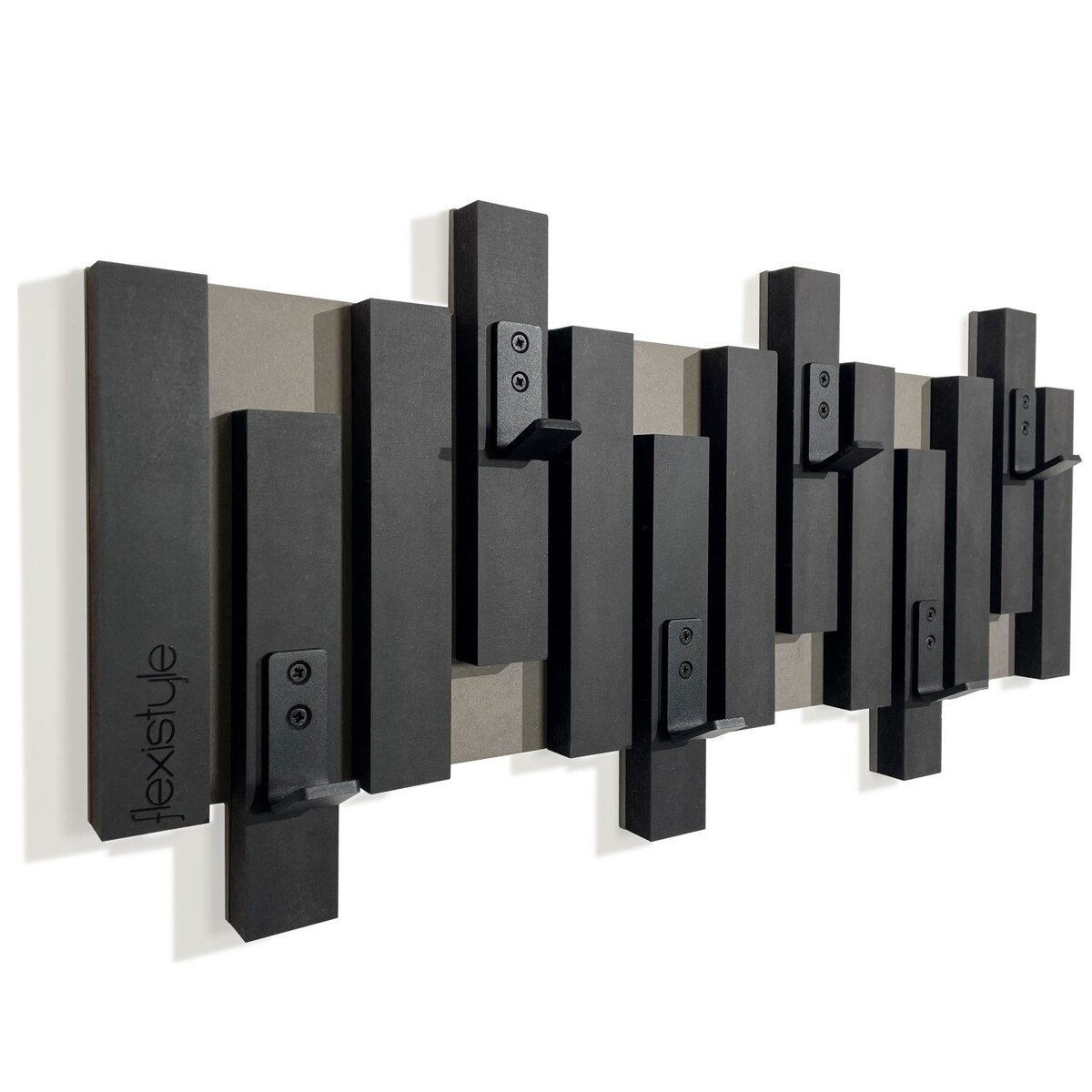 Czarny wieszak ścienny na ubrania Lamele Mini 60cm