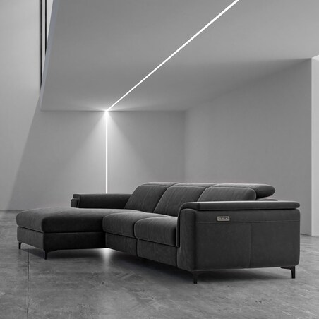 Sofa narożna Brito szara z funkcją relaksu