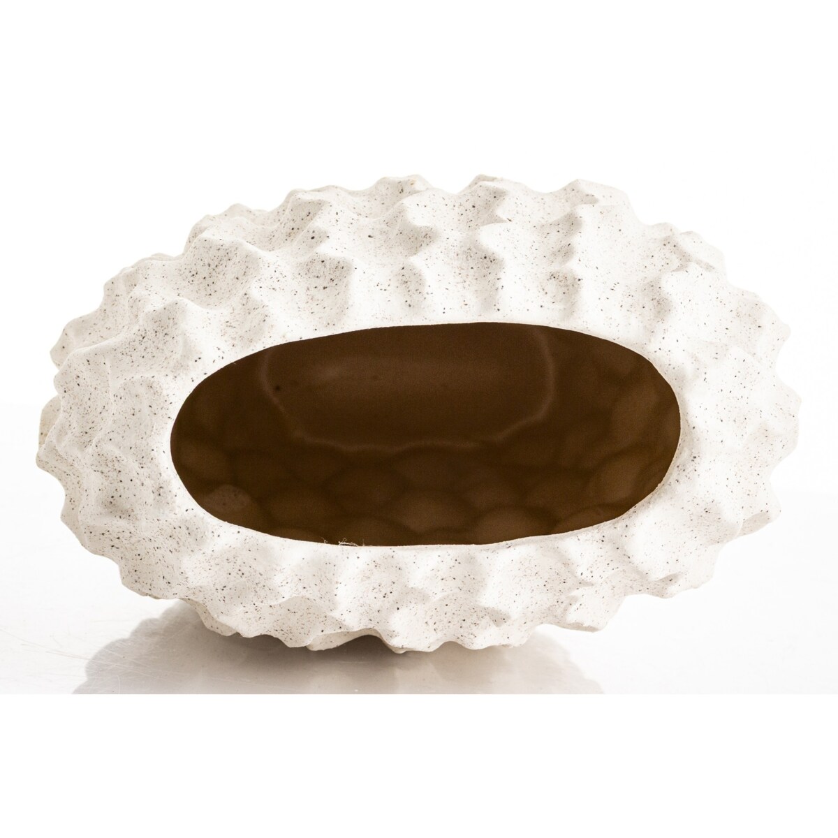 Osłonka wazon ceramiczny prążkowany 27x17X10,5 cm FIBI biały