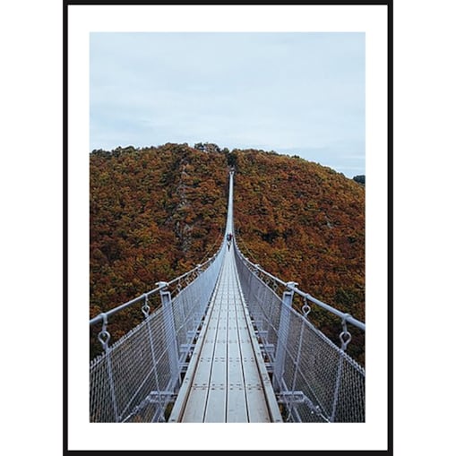 Poster Story, Plakat, Obraz - Most Wiszący na Tle Jesiennego Krajobrazu, wymiary 30 x 42 cm