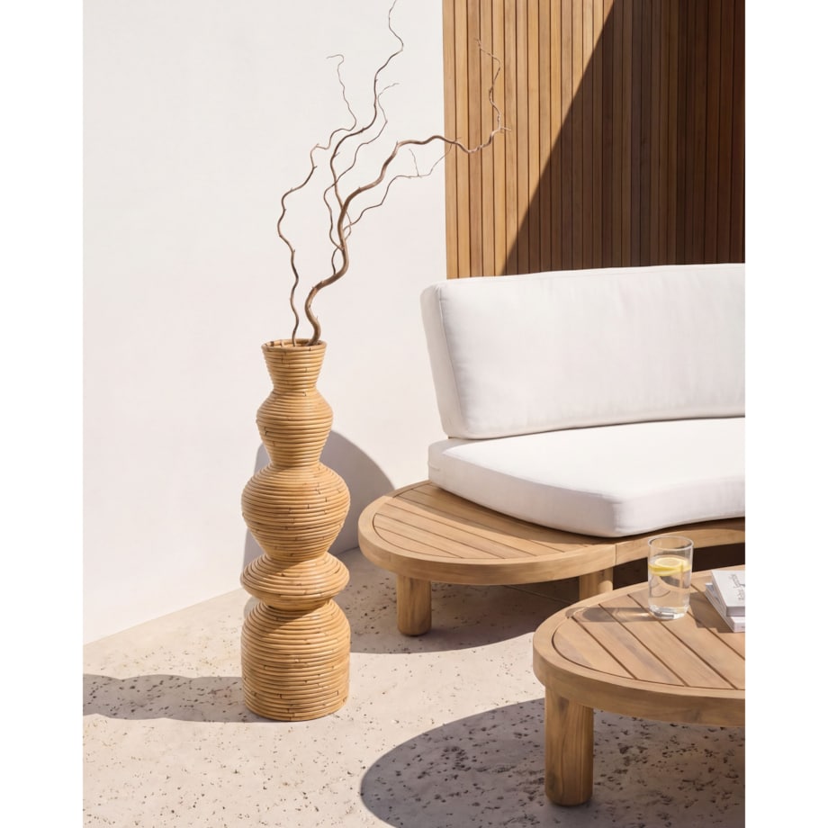 Wazon dekoracyjny NUORO Rattan 70 cm Naturalny