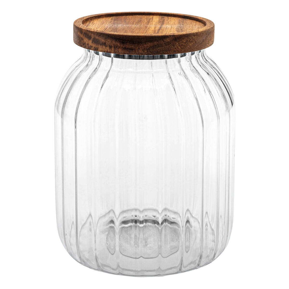 Szklany słoik z drewnianą pokrywką HARMONY, 2 l