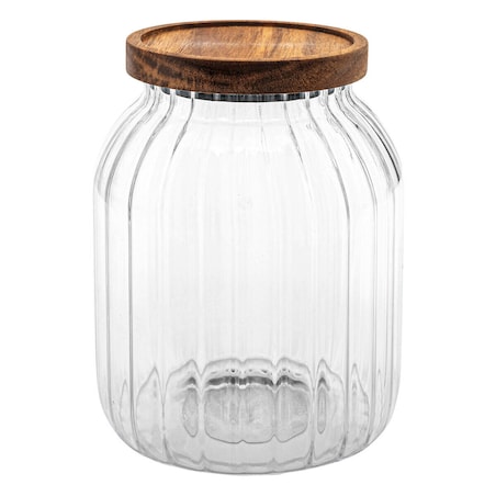 Szklany słoik z drewnianą pokrywką HARMONY, 2 l