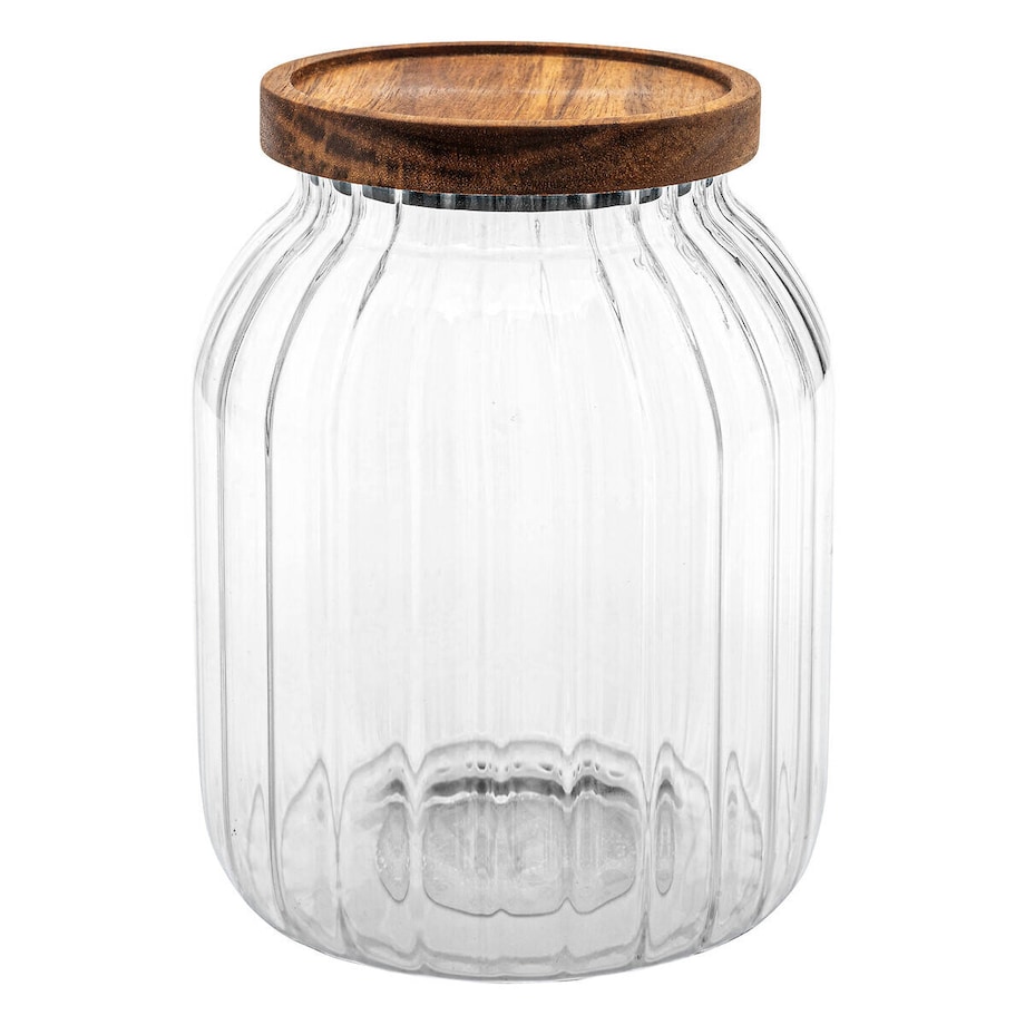 Szklany słoik z drewnianą pokrywką HARMONY, 2 l