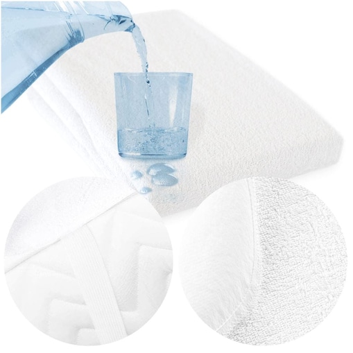 Ochraniacz na materac wodoodporny, rozmiar 120x200 Damson kolor biały