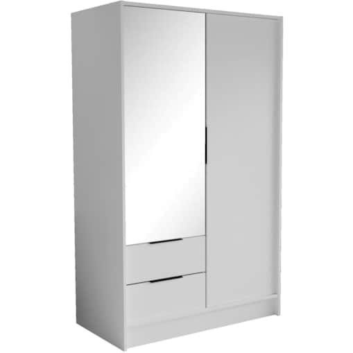 Szafa NIKOLA 103 z lustrem i regulowanymi półkami do przedpokoju- biała