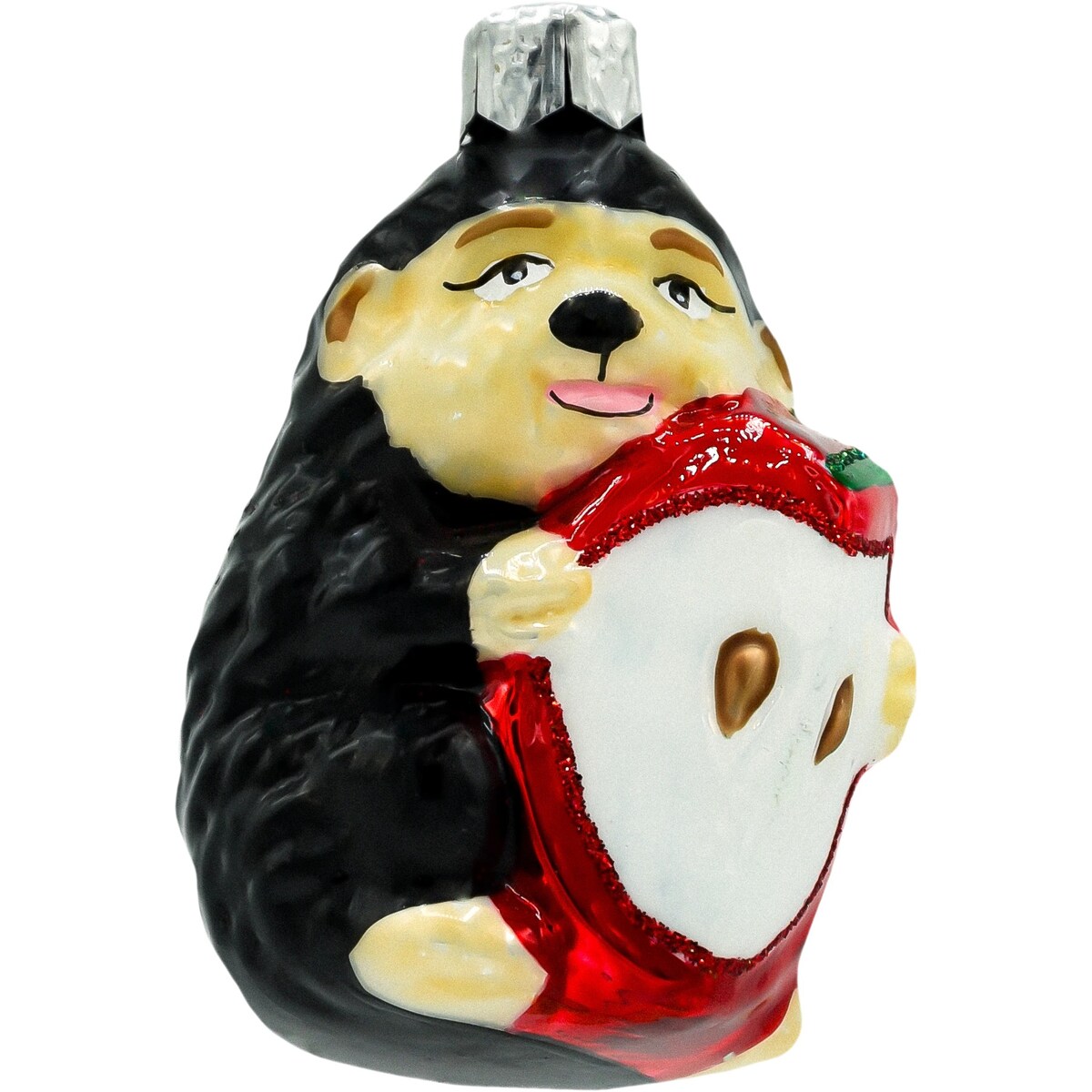 Bombka choinkowa: Jeżyk z jabłkiem: czarny