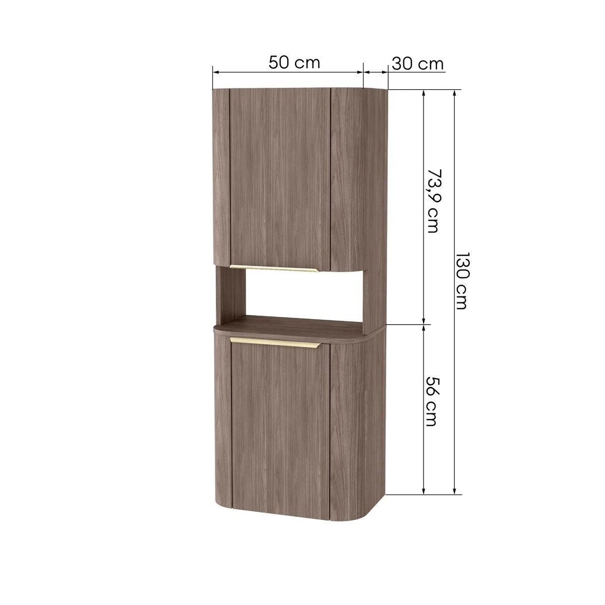 Szafka łazienkowa słupek130x50x30 cm POPS brązowa