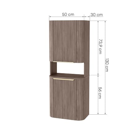 Szafka łazienkowa słupek130x50x30 cm POPS brązowa