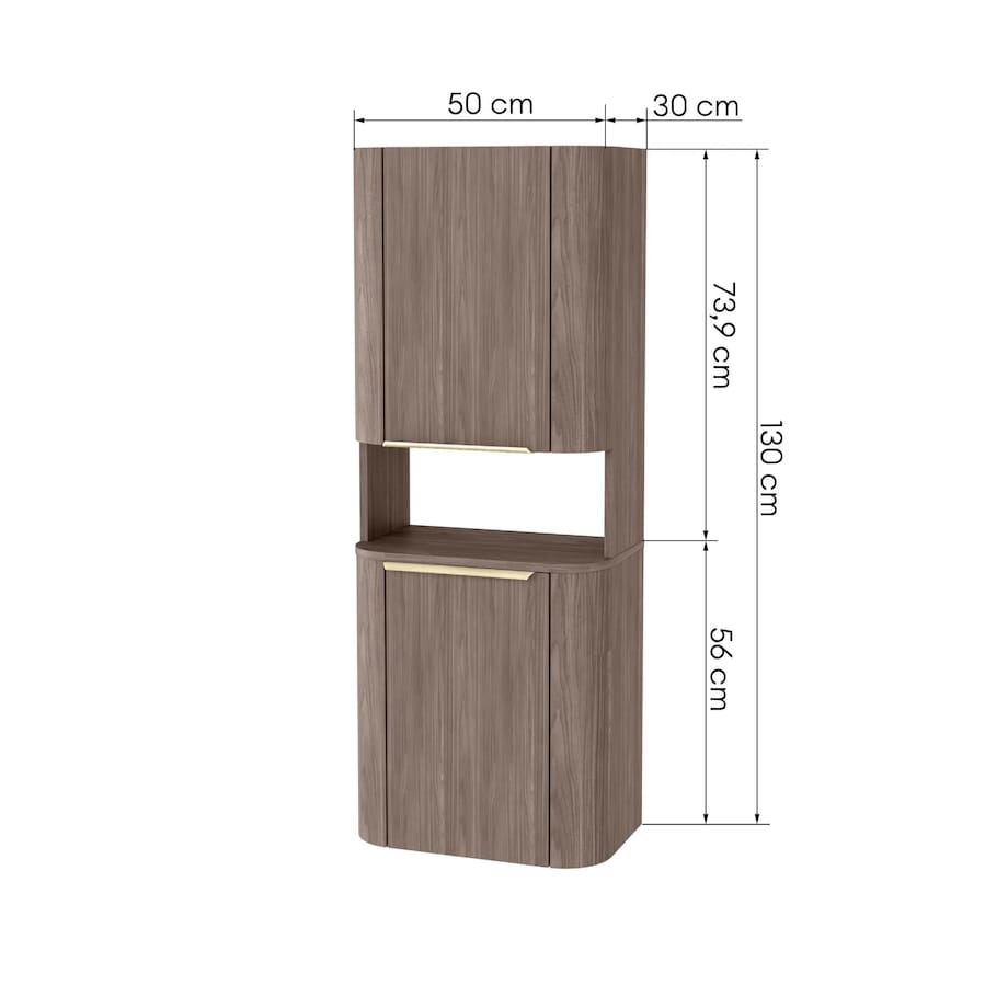 Szafka łazienkowa słupek130x50x30 cm POPS brązowa